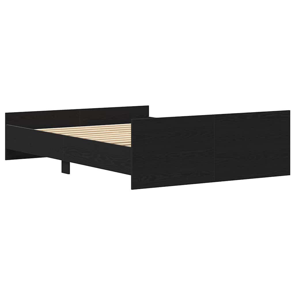 vidaXL Πλαίσιο κρεβατιού χωρίς στρώμα Μαύρη βελανιδιά 140x200 εκ.