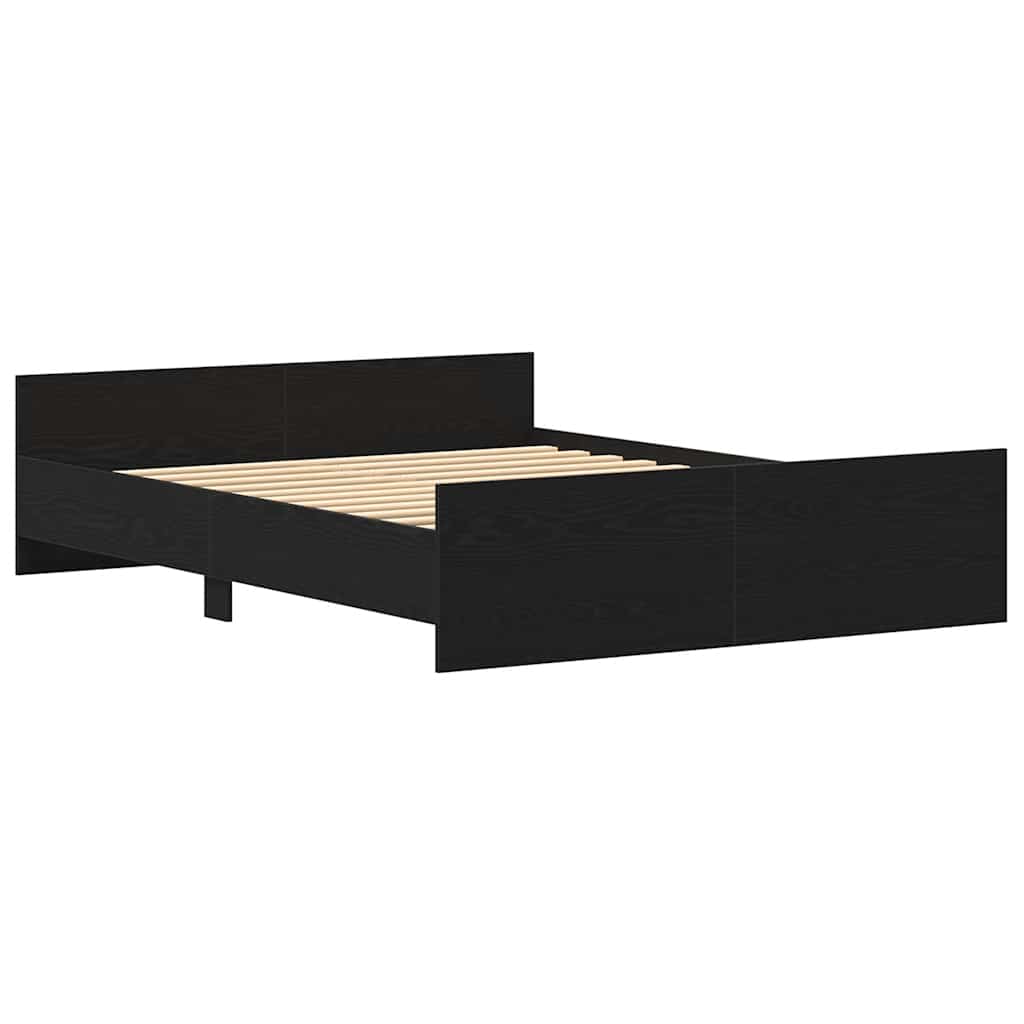 vidaXL Πλαίσιο κρεβατιού χωρίς στρώμα Μαύρη Δρυς Κατασκευασμένο ξύλο