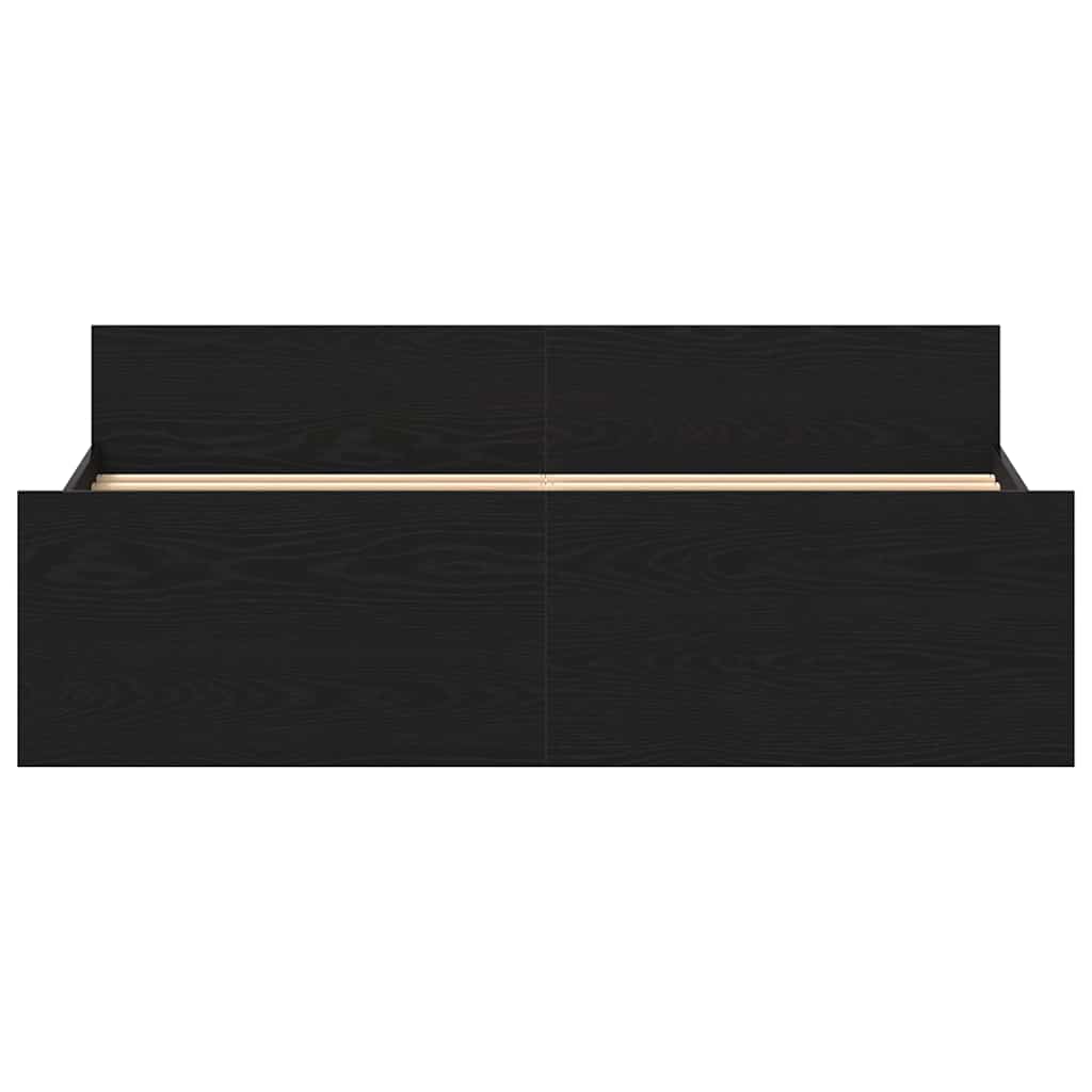 vidaXL Πλαίσιο κρεβατιού χωρίς στρώμα Μαύρη Δρυς Κατασκευασμένο ξύλο