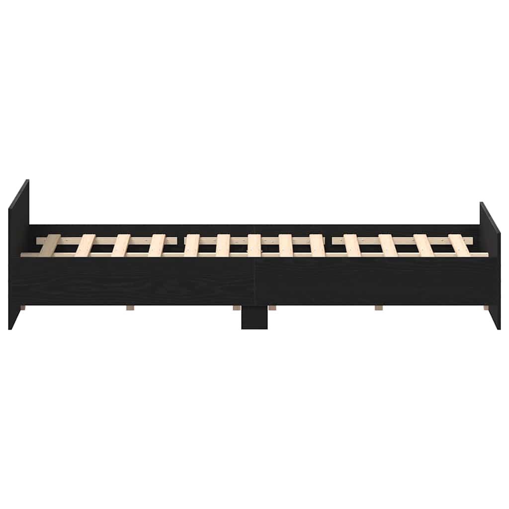 vidaXL Πλαίσιο κρεβατιού χωρίς στρώμα Μαύρη Δρυς Κατασκευασμένο ξύλο