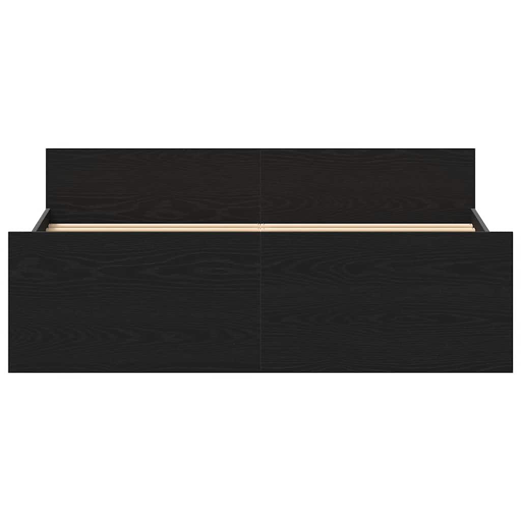 vidaXL Πλαίσιο κρεβατιού χωρίς στρώμα Μαύρη βελανιδιά 140x190 εκ.