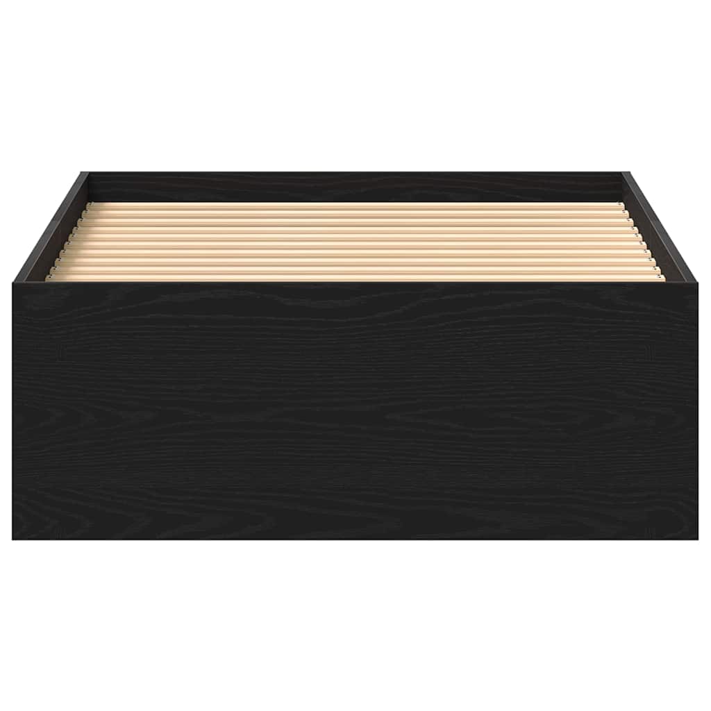 vidaXL Πλαίσιο Κρεβ. Χωρ. Στρώμα Μαύρη Δρυς 90 x 190 εκ. Επεξ. Ξύλο