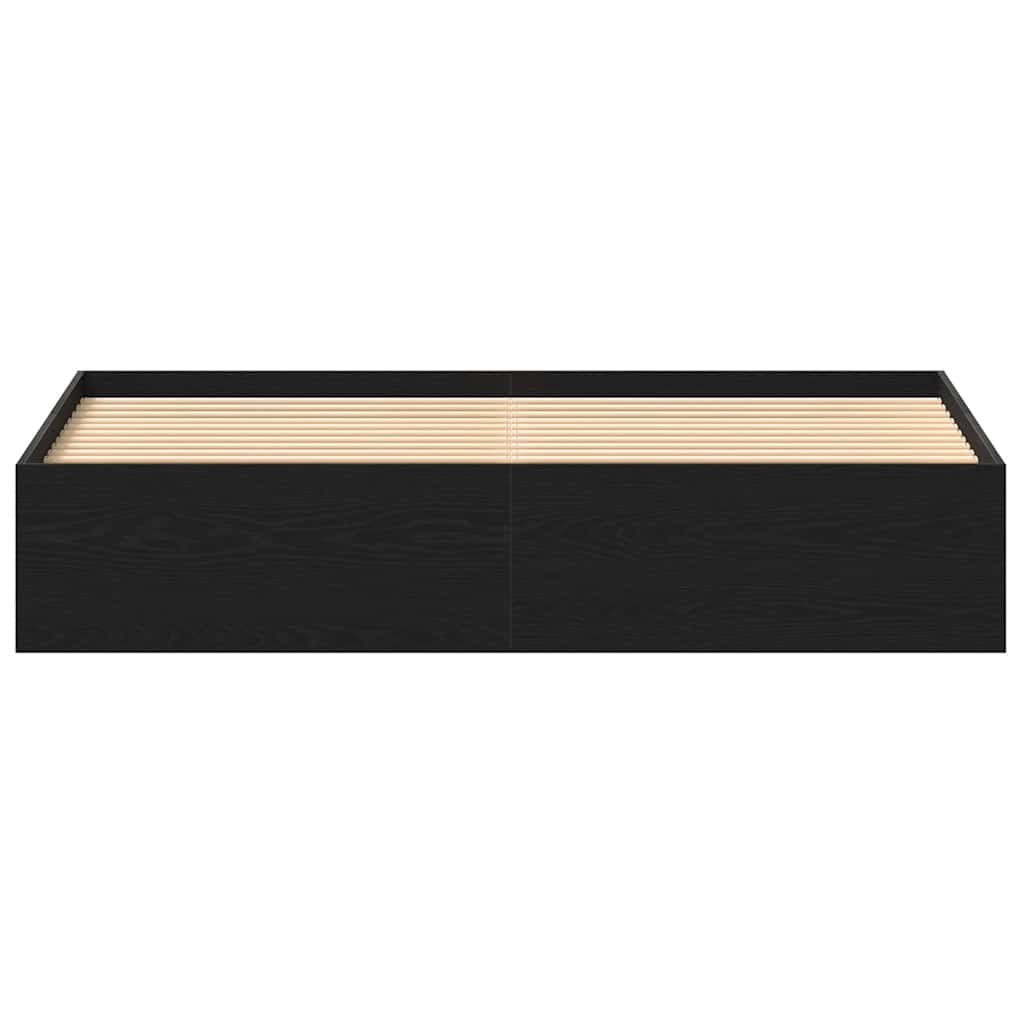 vidaXL Πλαίσιο Κρεβατιού Χωρ. Στρώμα Μαύρη Δρυς 200x200 εκ Επεξ. Ξύλο