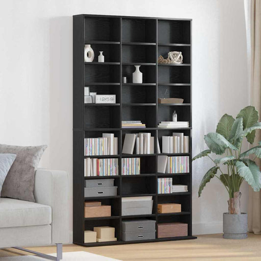 vidaXL Ντουλάπι CD Μαύρη δρυς 101 x 23 x 177.5 εκ Επεξεργασμένο ξύλο
