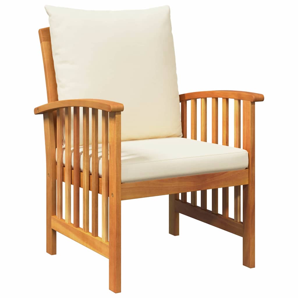 vidaXL Σετ Καναπέ Κήπου με μαξιλάρι 3 pcs Καφέ Μασίφ ξύλο ακακίας