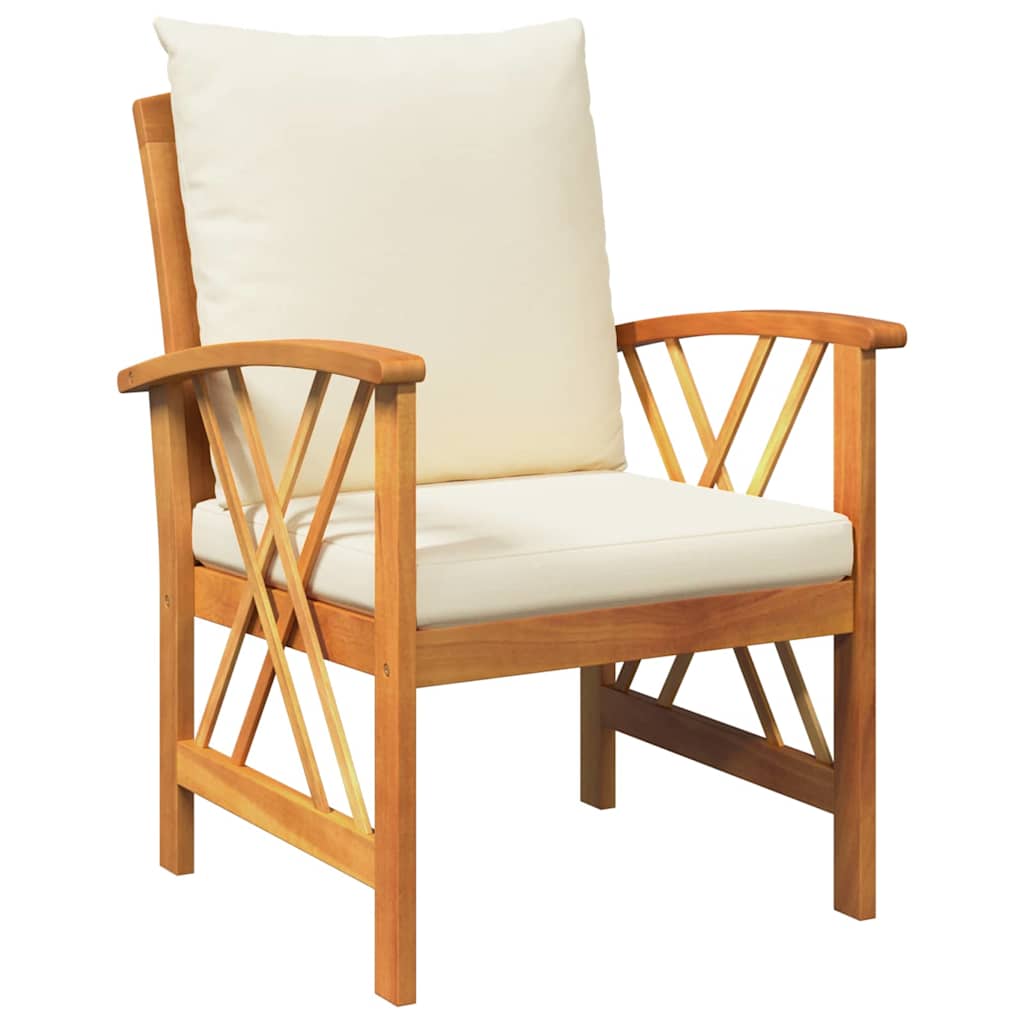 vidaXL Σετ Καναπέ Κήπου με μαξιλάρι 3 pcs Καφέ Μασίφ ξύλο ακακίας