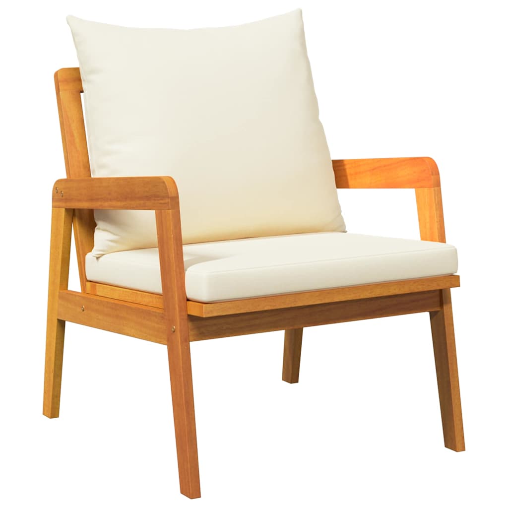 vidaXL Καρέκλα Κήπου με μαξιλάρι 2 pcs Καφέ Μασίφ ξύλο ακακίας