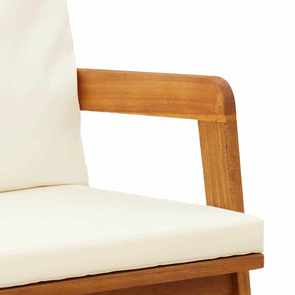 vidaXL Παγκάκι κήπου με μαξιλάρι Καφέ Μασίφ ξύλο ακακίας