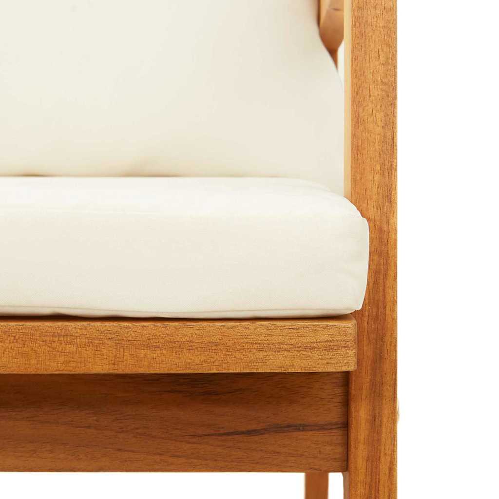 vidaXL Παγκάκι κήπου με μαξιλάρι Καφέ Μασίφ ξύλο ακακίας