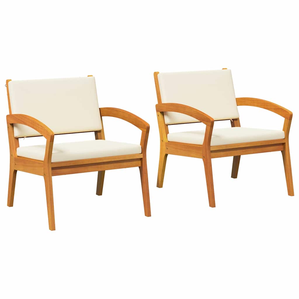 vidaXL Κήποι Καθίσματα 2 τμχ 59,5x70,5x72,5 εκ από μασίφ ξύλο ακακίας