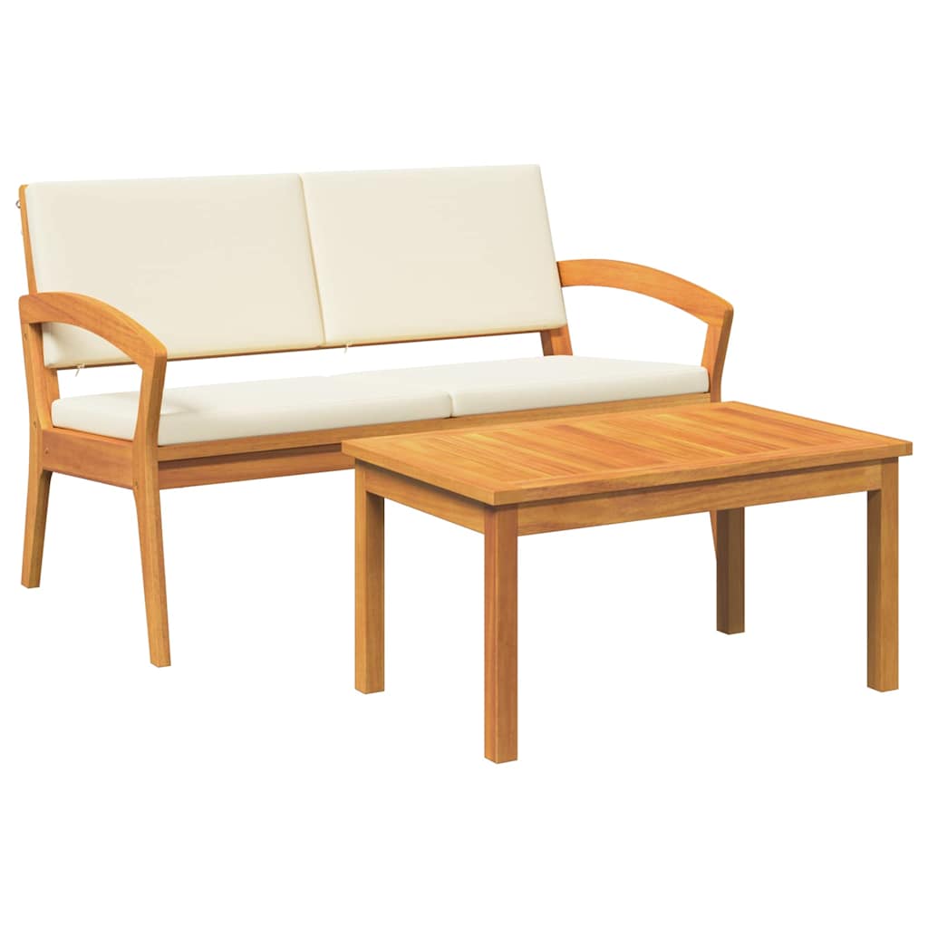 vidaXL Σετ Bistro 2 Τεμαχίων με Μαξιλάρια από Στερεό Ξύλο Ακακίας