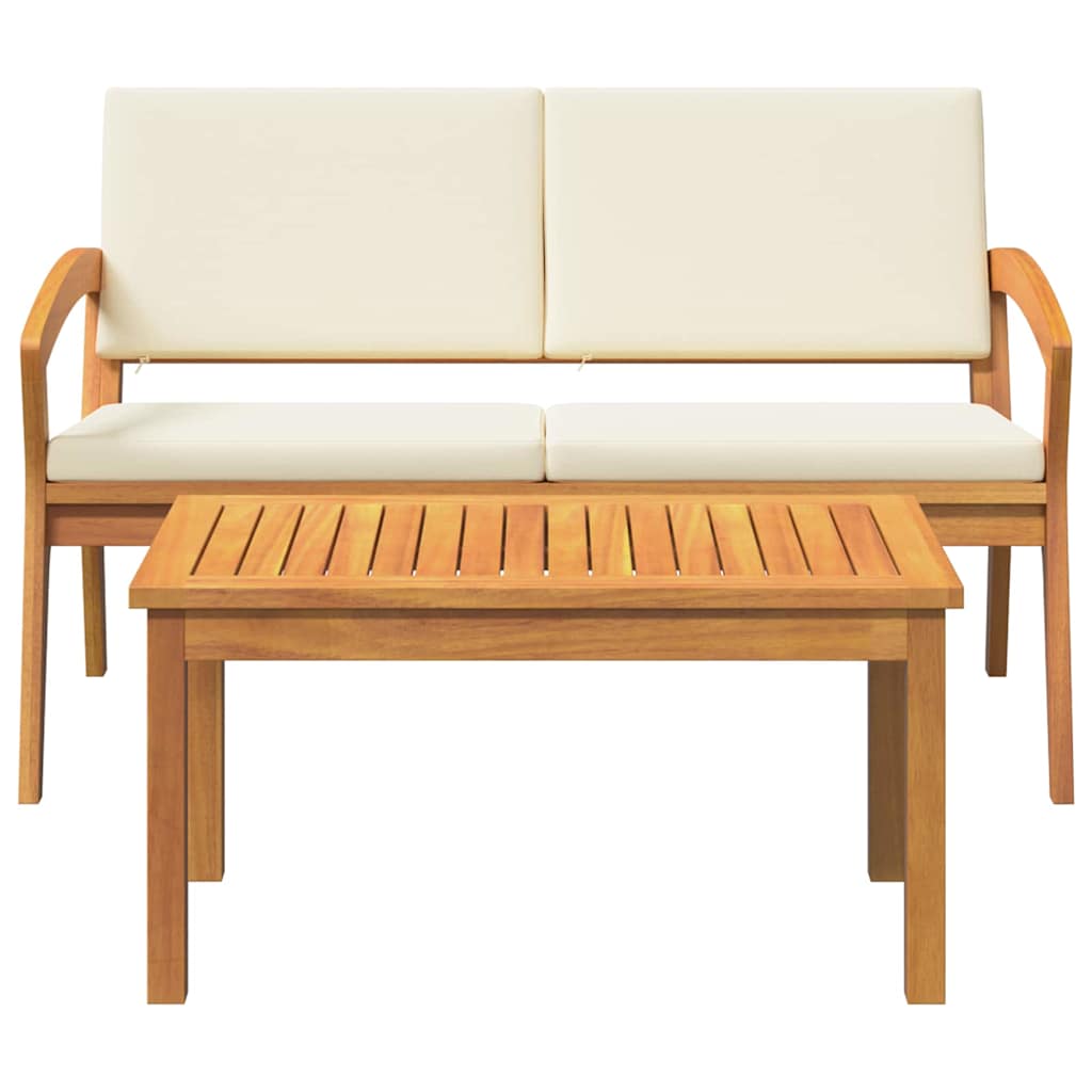 vidaXL Σετ Bistro 2 Τεμαχίων με Μαξιλάρια από Στερεό Ξύλο Ακακίας