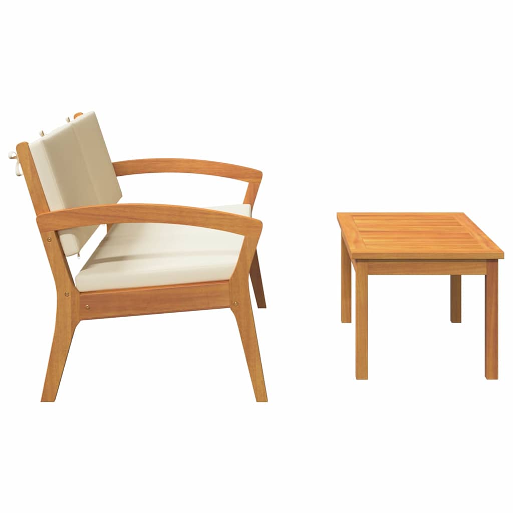 vidaXL Σετ Bistro 2 Τεμαχίων με Μαξιλάρια από Στερεό Ξύλο Ακακίας