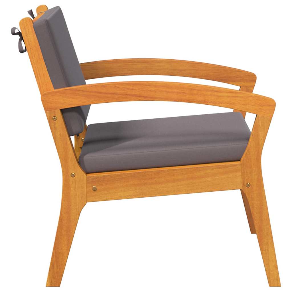 vidaXL Καρέκλα Κήπου με μαξιλάρι 2 pcs Καφέ Μασίφ ξύλο ακακίας