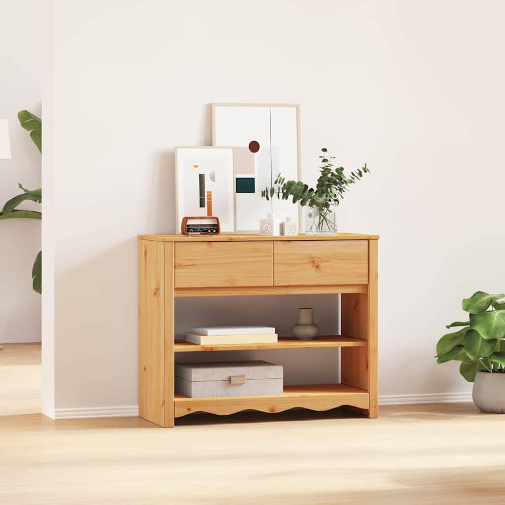 vidaXL Τραπέζι κονσόλας με συρτάρι Drammen Δρυς 89,5 x 37 x 73 εκ
