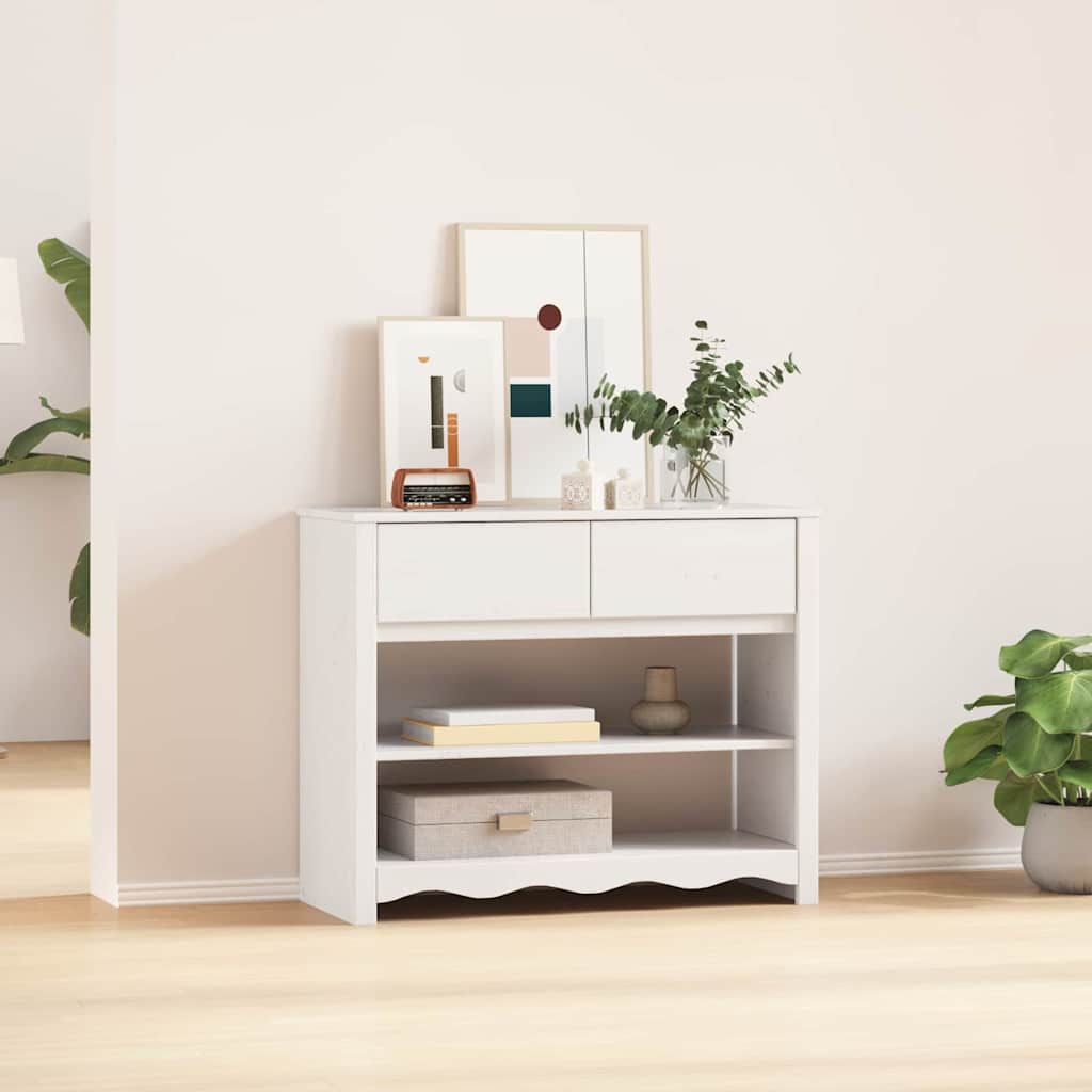 vidaXL Τραπέζι κονσόλας με συρτάρι Drammen Λευκό 89,5 x 37 x 73 εκ