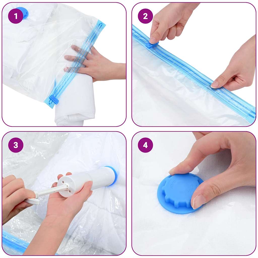 vidaXL Σακούλες Αποθήκευσης 50 pcs Διαφανές και Μπλε 130 x 100 cm