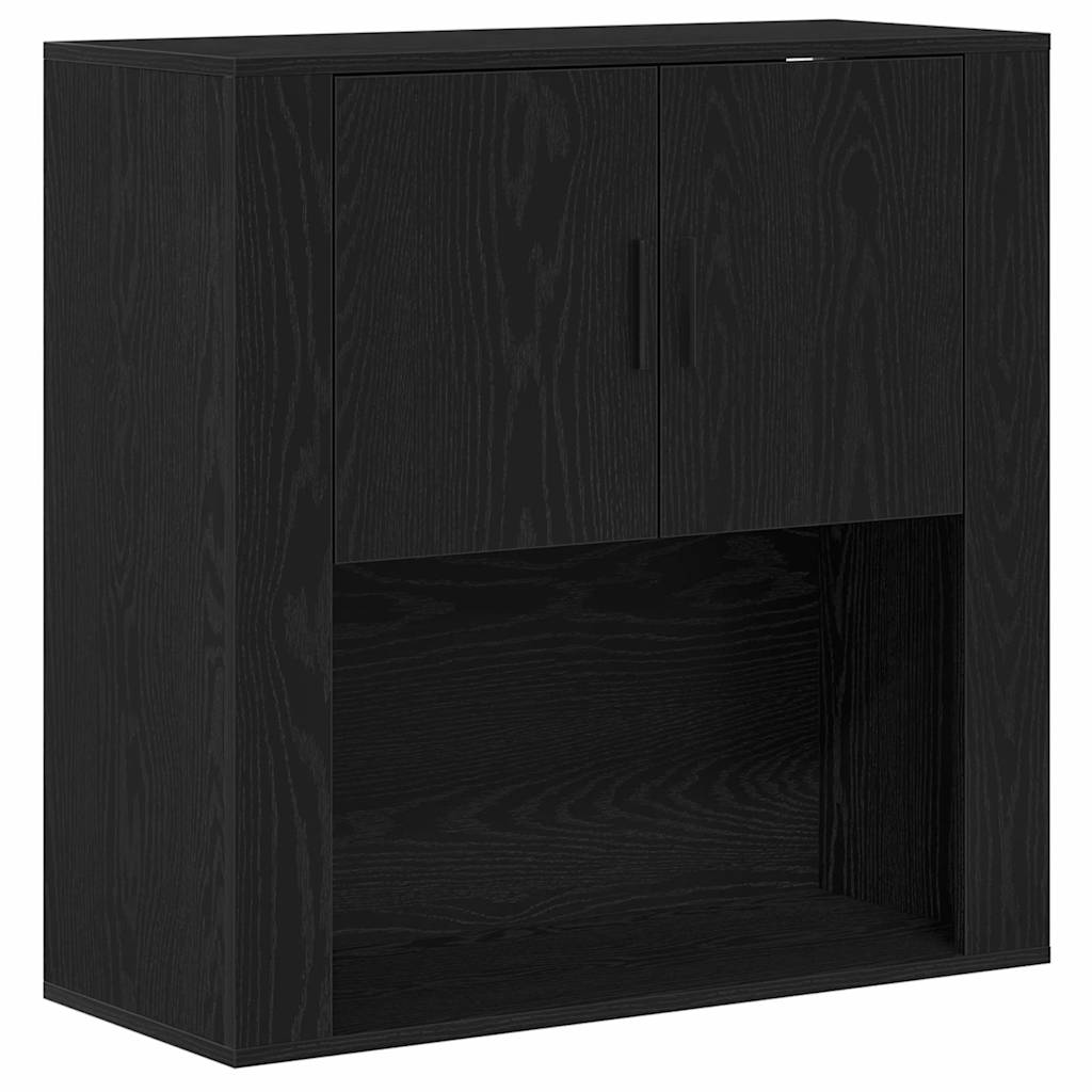 vidaXL Ντουλάπα Τοίχου Μαύρη δρυς 80 x 33 x 80 εκ. Επεξεργασμένο ξύλο