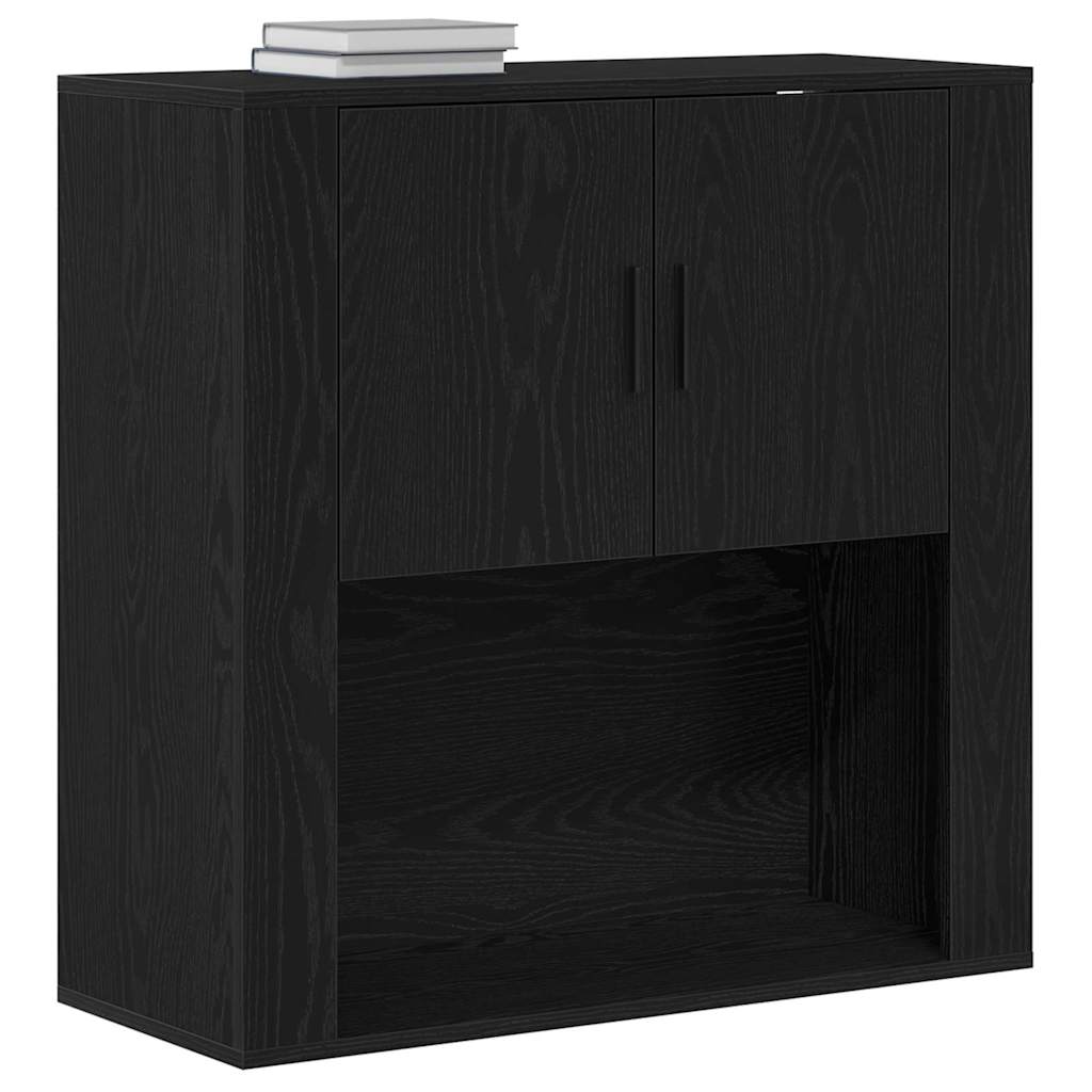 vidaXL Ντουλάπα Τοίχου Μαύρη δρυς 80 x 33 x 80 εκ. Επεξεργασμένο ξύλο