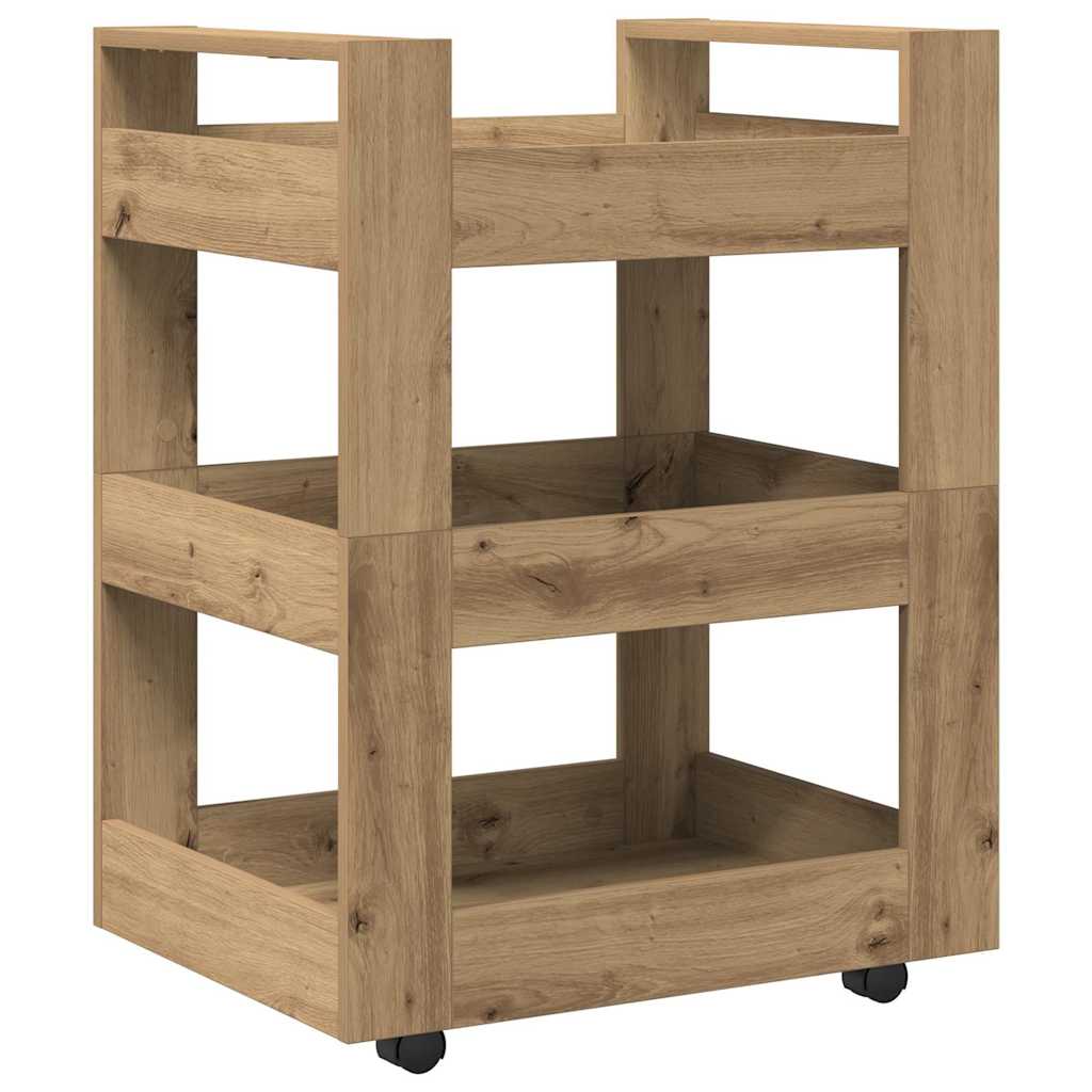vidaXL Καρότσι Κουζίνας Artisan Oak 60 x 45 x 80 εκ Επεξεργασμένο ξύλο