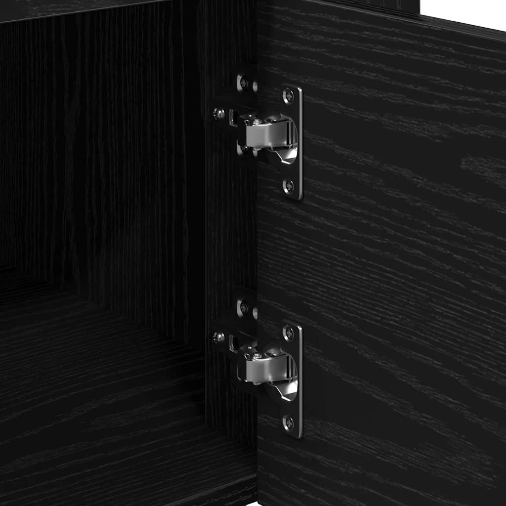 vidaXL Καρότσι Κουζίνας Μαύρη δρυς 60 x 45 x 80 εκ Επεξεργασμένο ξύλο