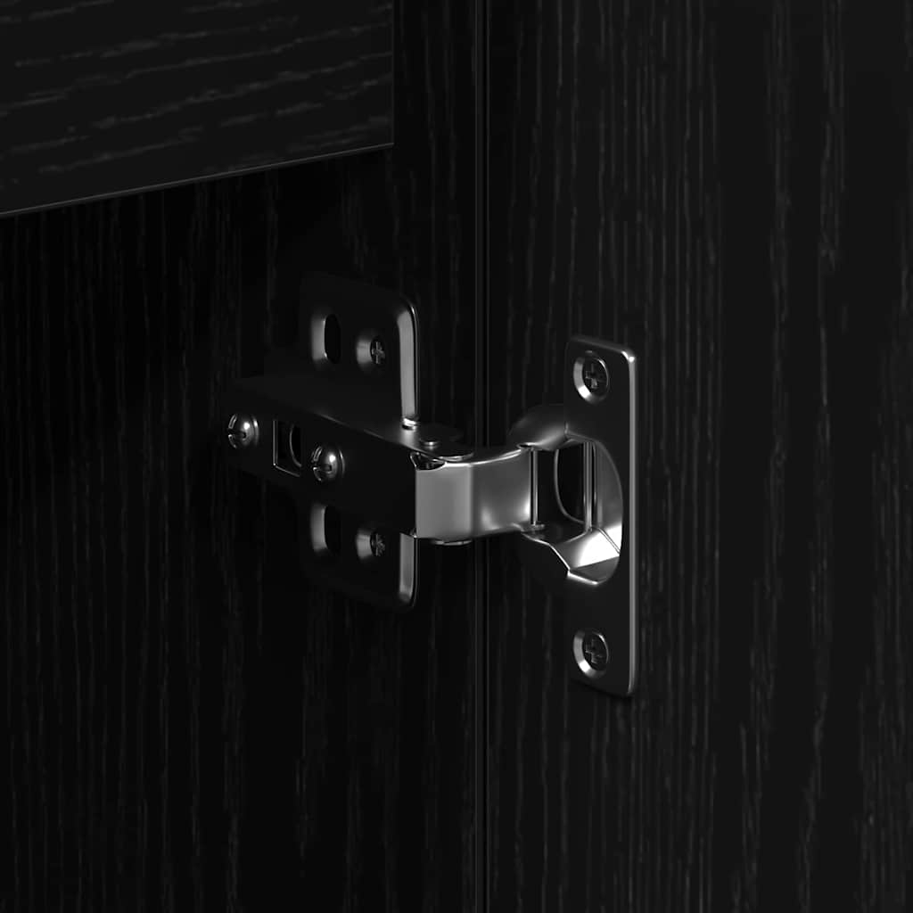 vidaXL Πλαϊνό γραφείο Μαύρη Οξυά 101,5 x 35 x 70 εκ Επεξεργασμένο ξύλο