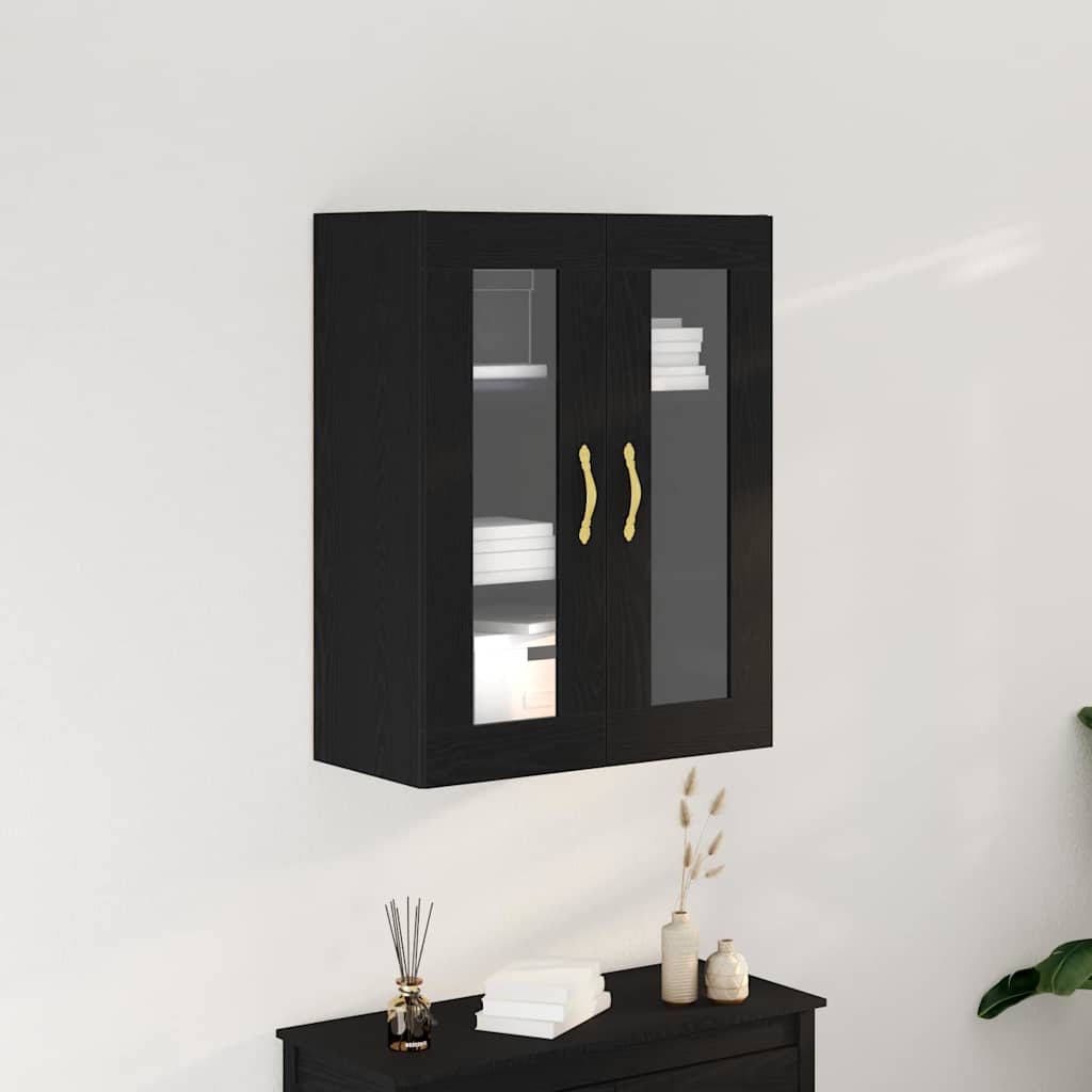 vidaXL Ντουλάπα Τοίχου Επιτοίχιο Μαύρη Οξυά 69,5 x 34 x 90 εκ.