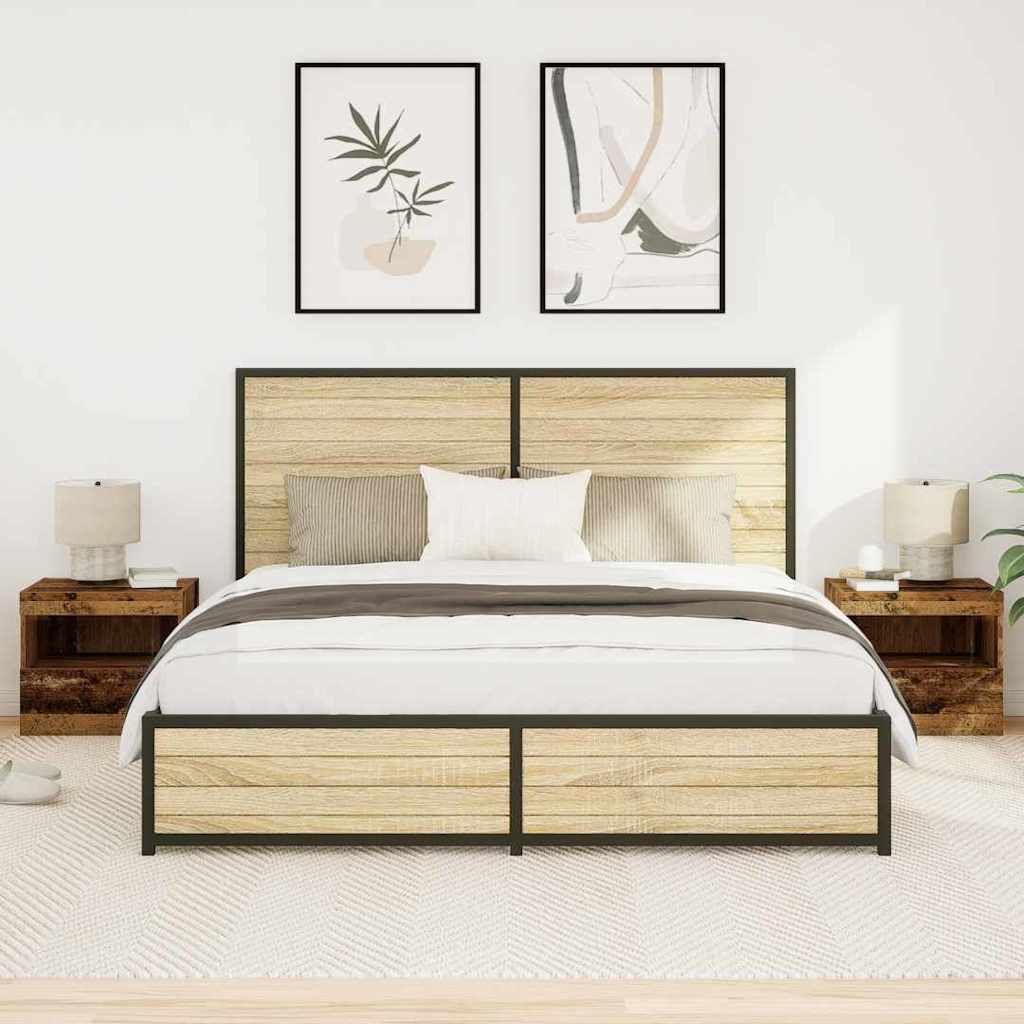 vidaXL Κομοδίνο 2 pcs Παλαιό ξύλο 50 x 40 x 45 cm Επεξεργασμένο ξύλο