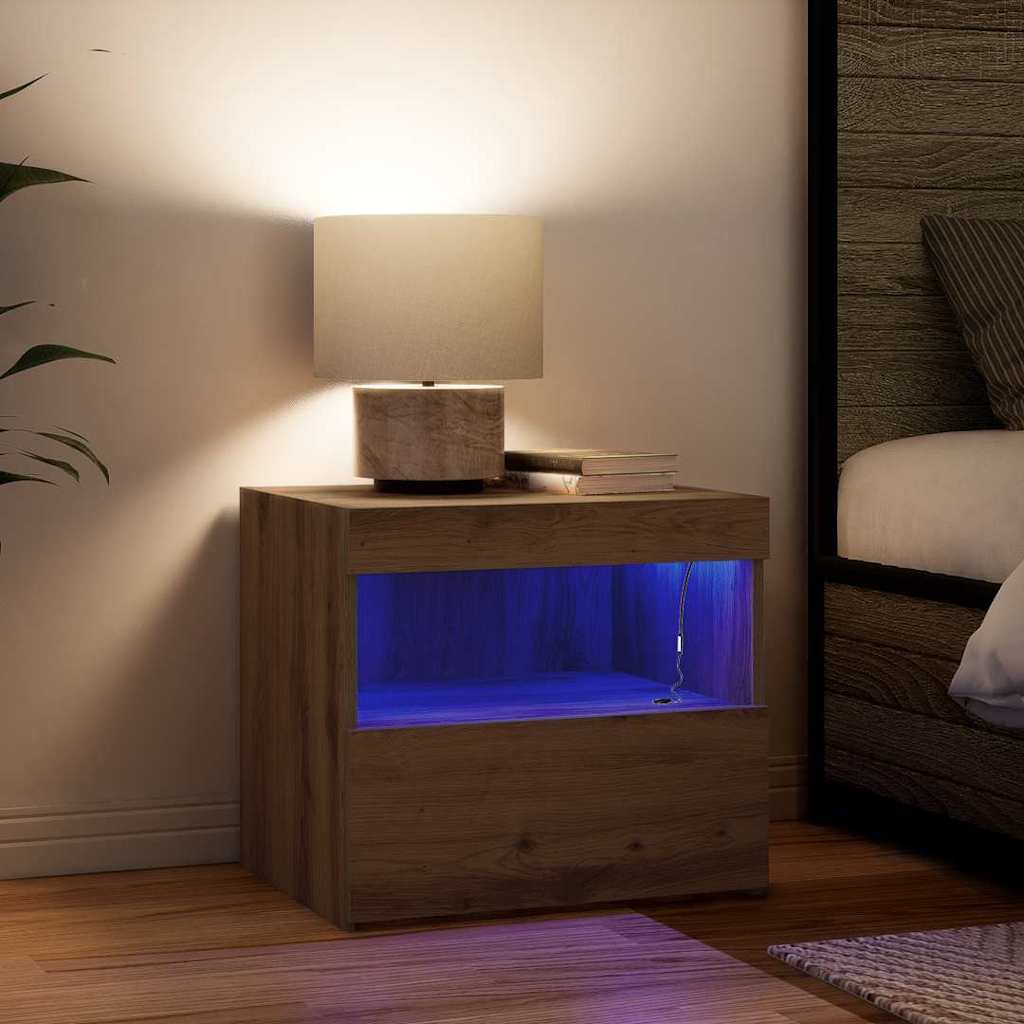 vidaXL Κομοδίνο 2 pcs artisan δρυς 50 x 40 x 45 cm Επεξεργασμένο ξύλο