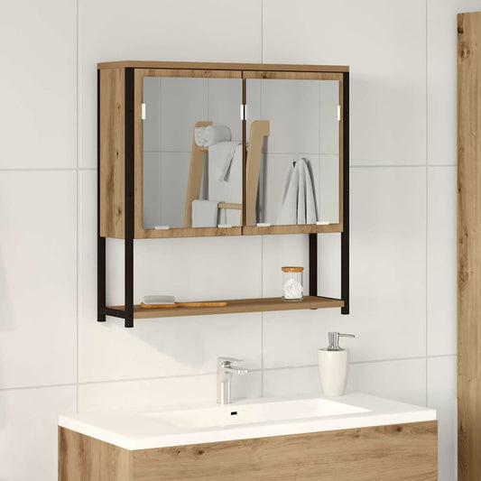 vidaXL Ντουλάπι μπάνιου με καθρέφτη artisan δρυς 60 x 16 x 60 εκ