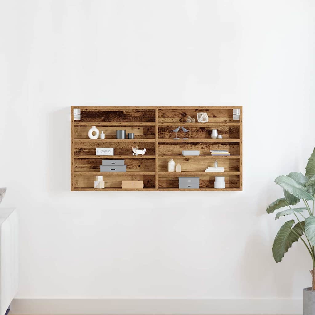 vidaXL Βιτρίνα με ράφι Παλιό Ξύλο 100 x 8,5 x 50 cm Επεξεργασμένο ξύλο