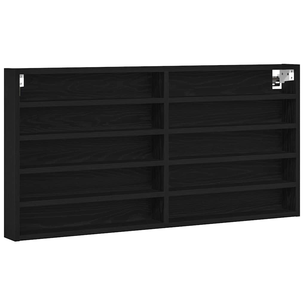 vidaXL Βιτρίνα με ράφι Μαύρη Οξυά 100 x 8,5 x 50 cm Επεξεργασμένο ξύλο