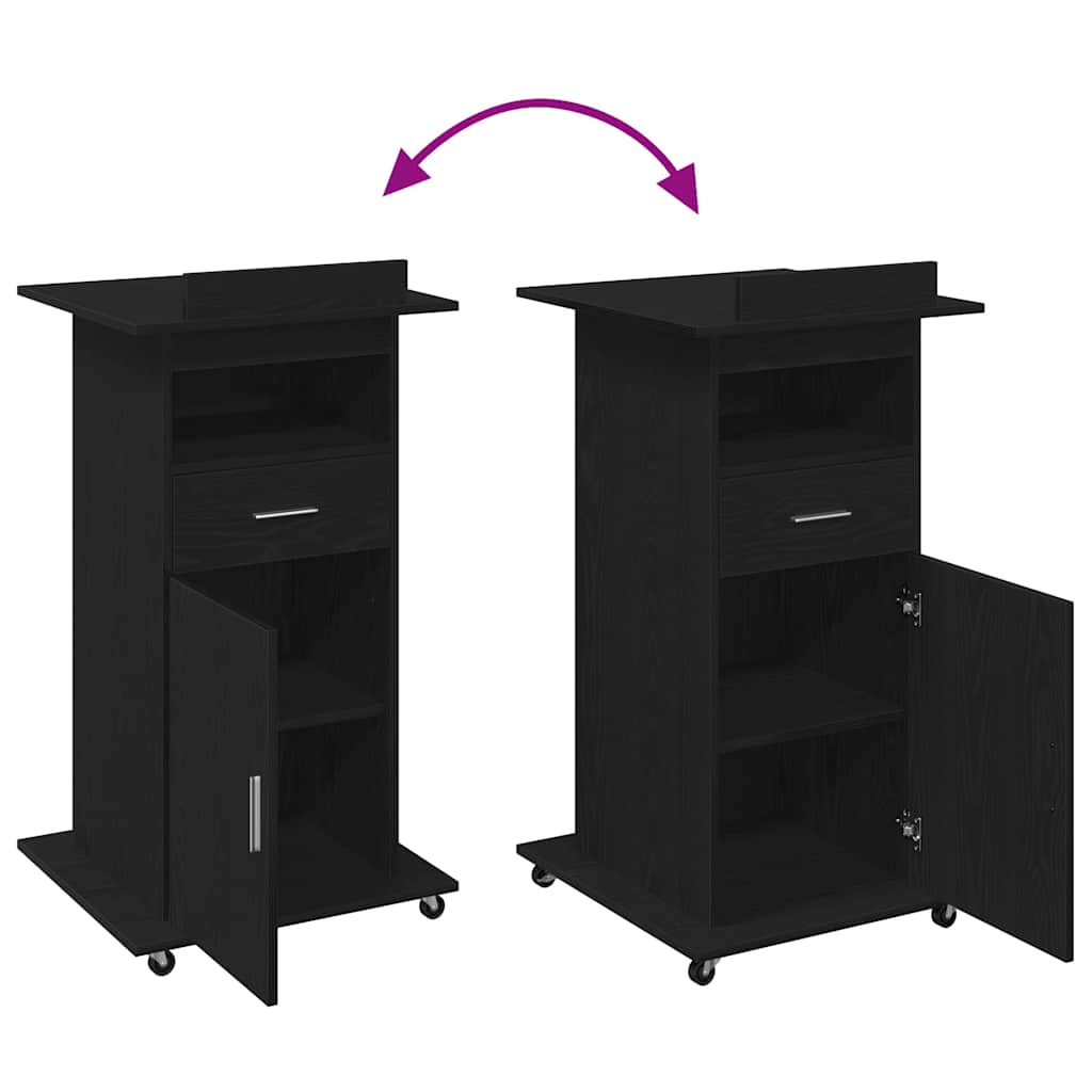 vidaXL Πλατφόρμα Μαύρη δρυς 55 x 55 x 107 cm Επεξεργασμένο ξύλο