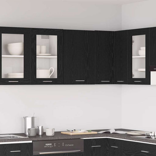 vidaXL Κρεμαστό Ντουλάπι Μαύρο Δρυς 40x31x60 εκ. από Τεχνητό Ξύλο