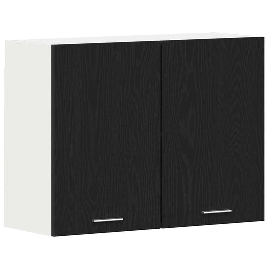 vidaXL Κρεμαστό ντουλάπι με ράφι Lyon Μαύρη Οξυά 80 x 31 x 60 εκ