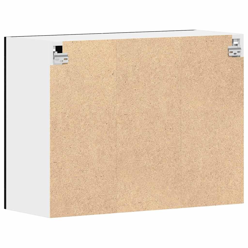 vidaXL Κρεμαστή Γυάλινη Ντουλάπα με ράφι Μαύρη δρυς 80 x 31 x 60 εκ