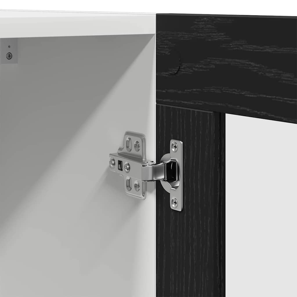 vidaXL Κρεμαστή Γυάλινη Ντουλάπα Riga Μαύρη δρυς 60 x 31 x 60 εκ.