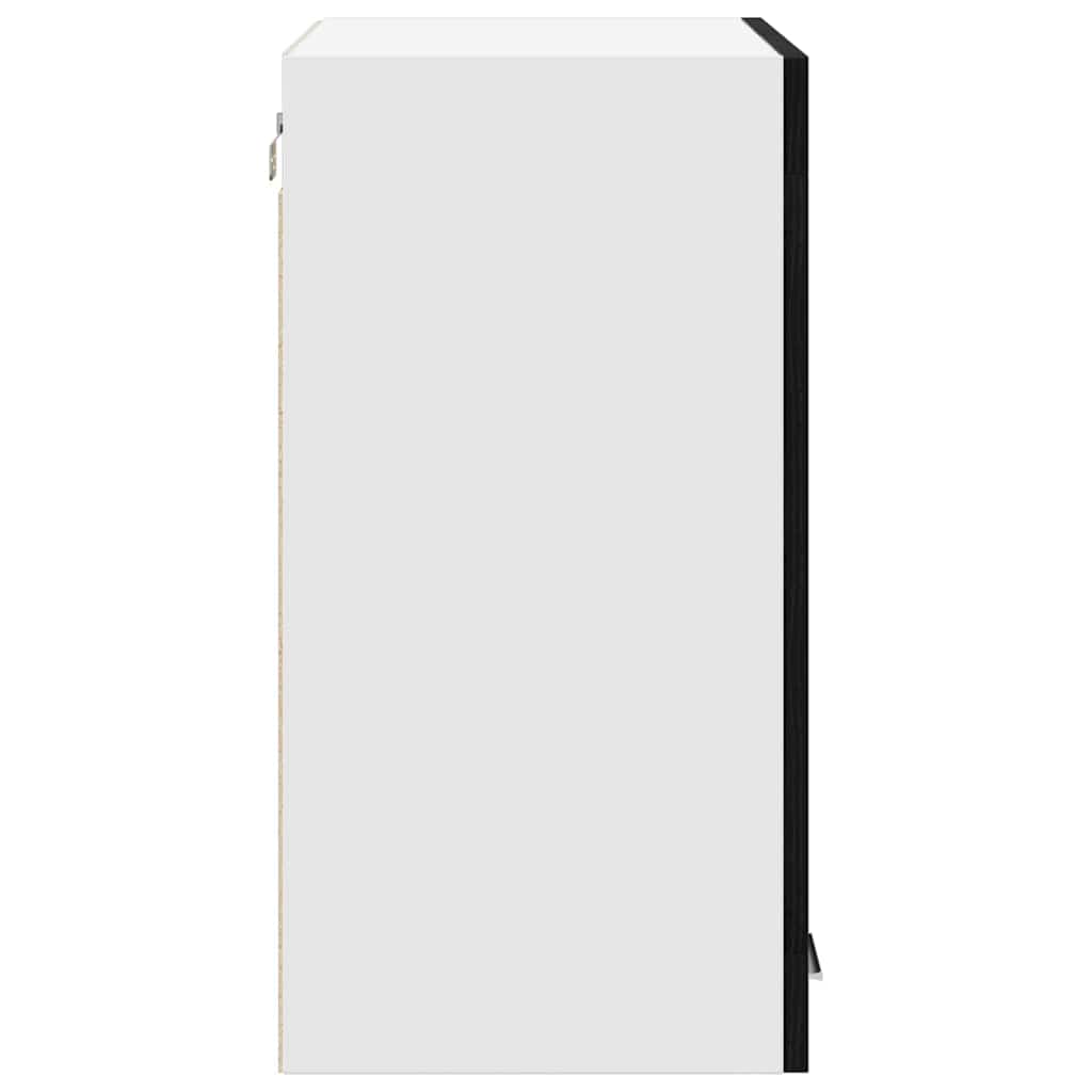 vidaXL Κρεμαστή Γυάλινη Ντουλάπα Riga Μαύρη δρυς 60 x 31 x 60 εκ.