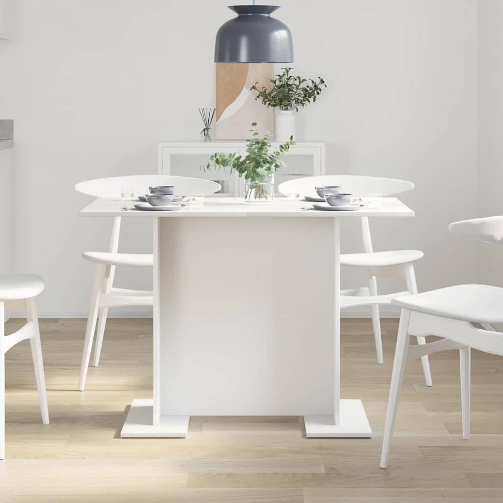 vidaXL Τραπεζαρία Λευκό 110 x 60 x 75 cm Επεξεργασμένο ξύλο