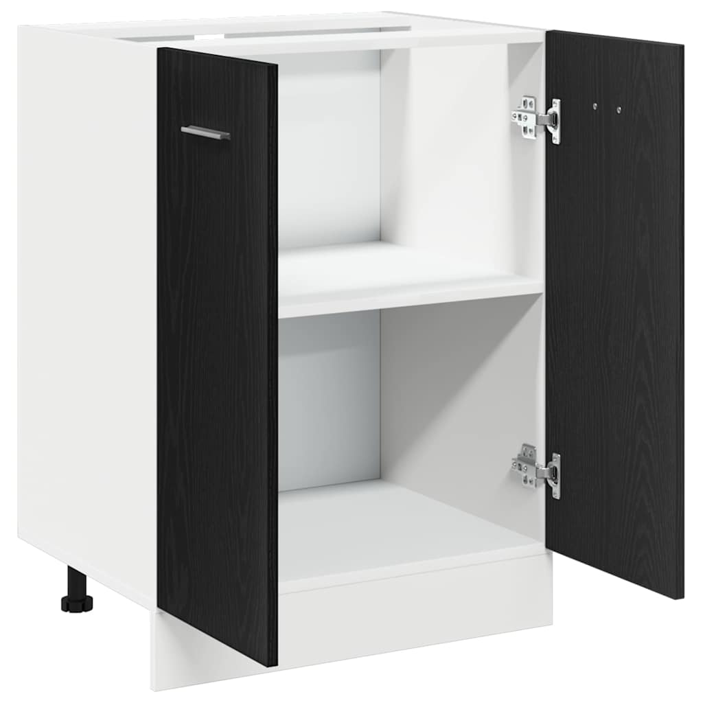 vidaXL Κάτω Ντουλάπι Μαύρη Δρυς 60x46x81,5 εκ. Ξυλοκατασκευασμένο
