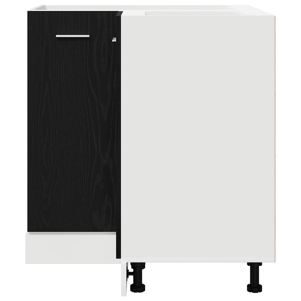 vidaXL Γωνιακός Κάτω Ντουλάπι Riga Μαύρη δρυς 75.5 x 75.5 x 81.5 εκ.