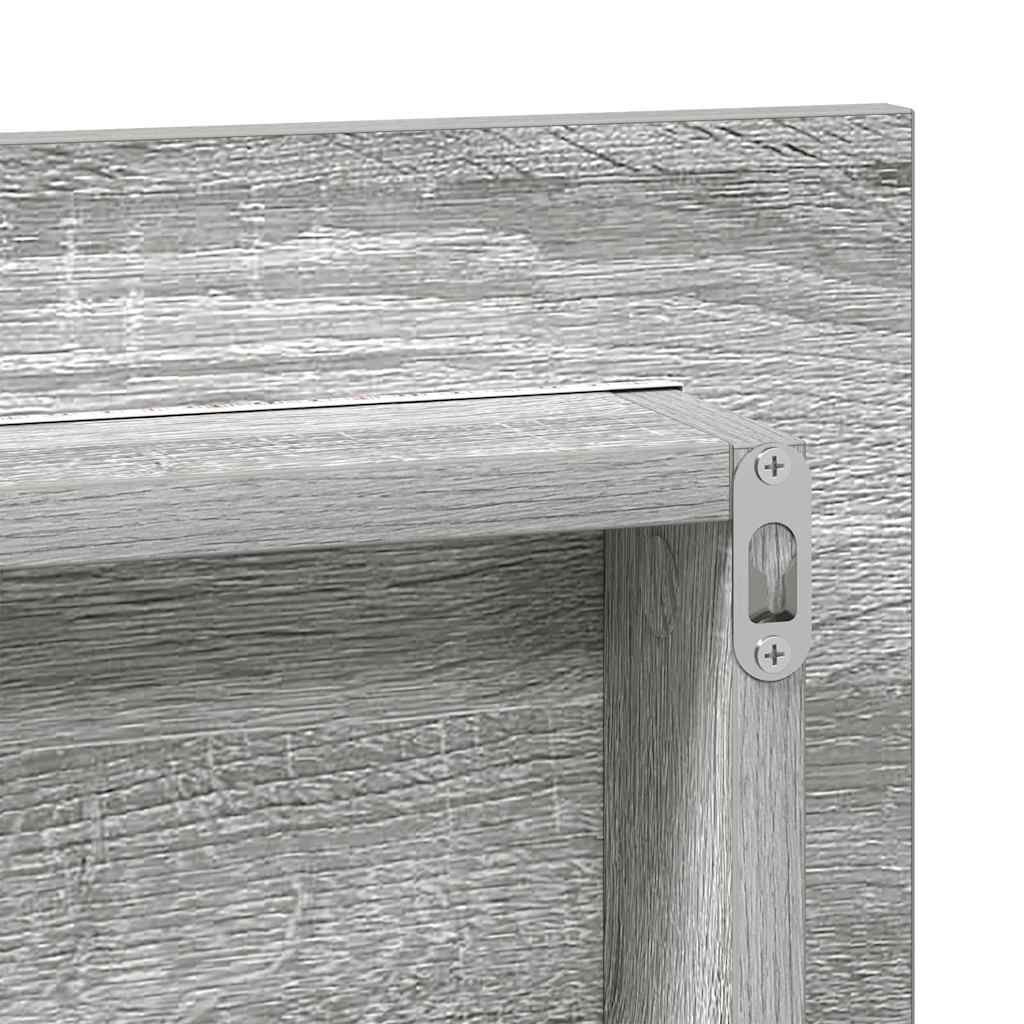 vidaXL Καθρέφτης Μπάνιου Επιτοίχιο Σκούρο γκρι σονόμα 80 x 8.5 x 37 εκ