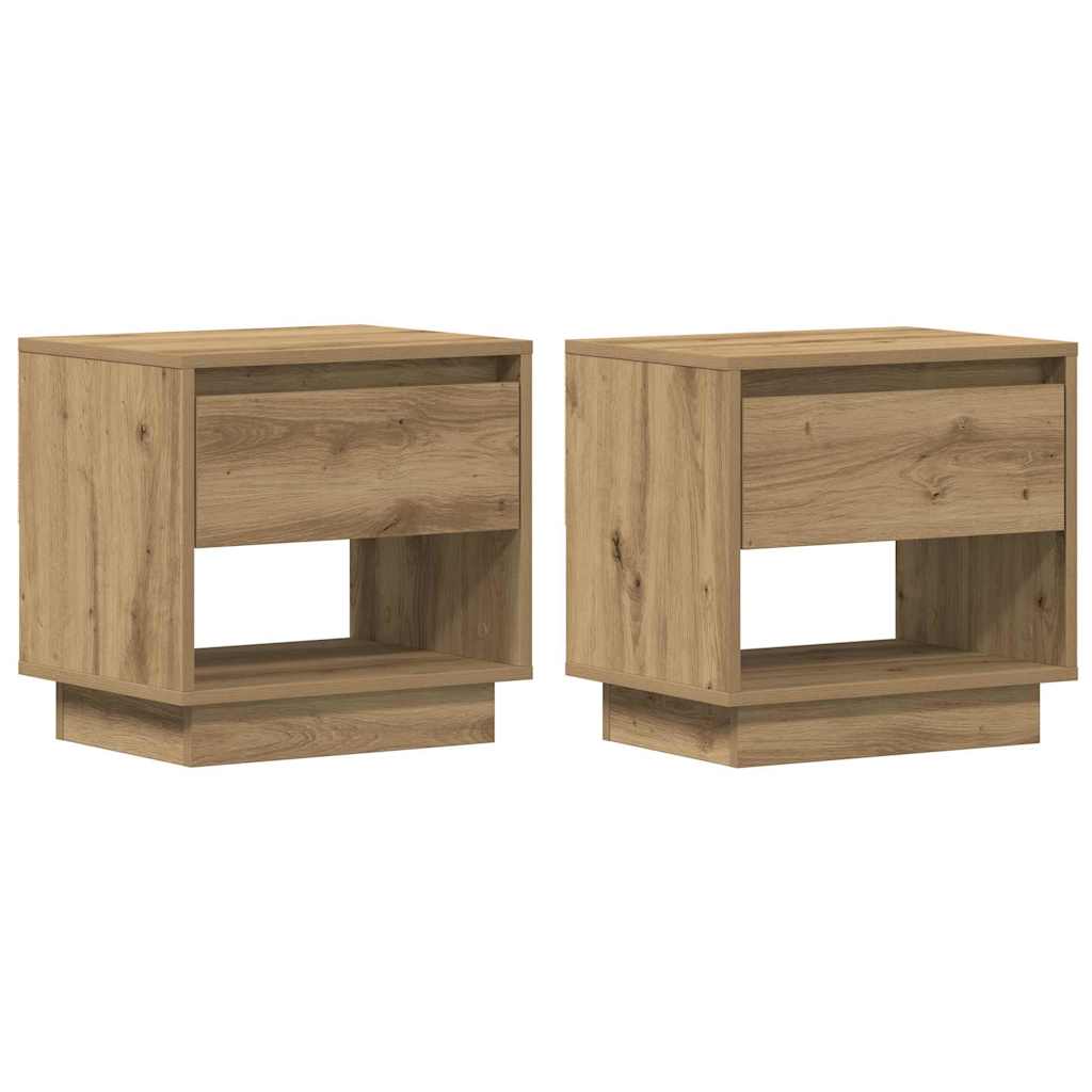 vidaXL Κομοδίνο 2 pcs artisan δρυς 45 x 34 x 44 εκ Επεξεργασμένο ξύλο