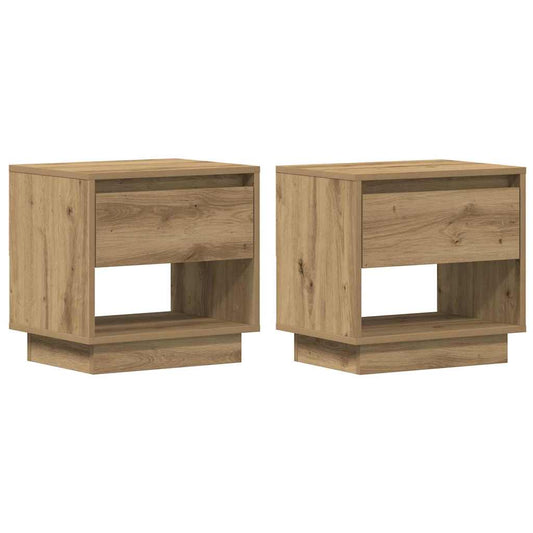 vidaXL Κομοδίνο 2 pcs artisan δρυς 45 x 34 x 44 εκ Επεξεργασμένο ξύλο