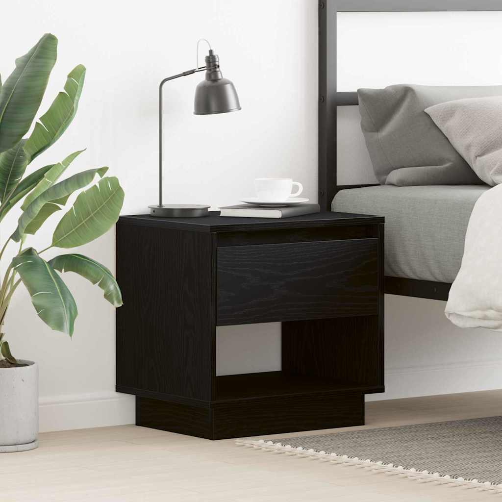 vidaXL Κομοδίνο Μαύρη Οξυά 45 x 34 x 44 εκ Επεξεργασμένο ξύλο