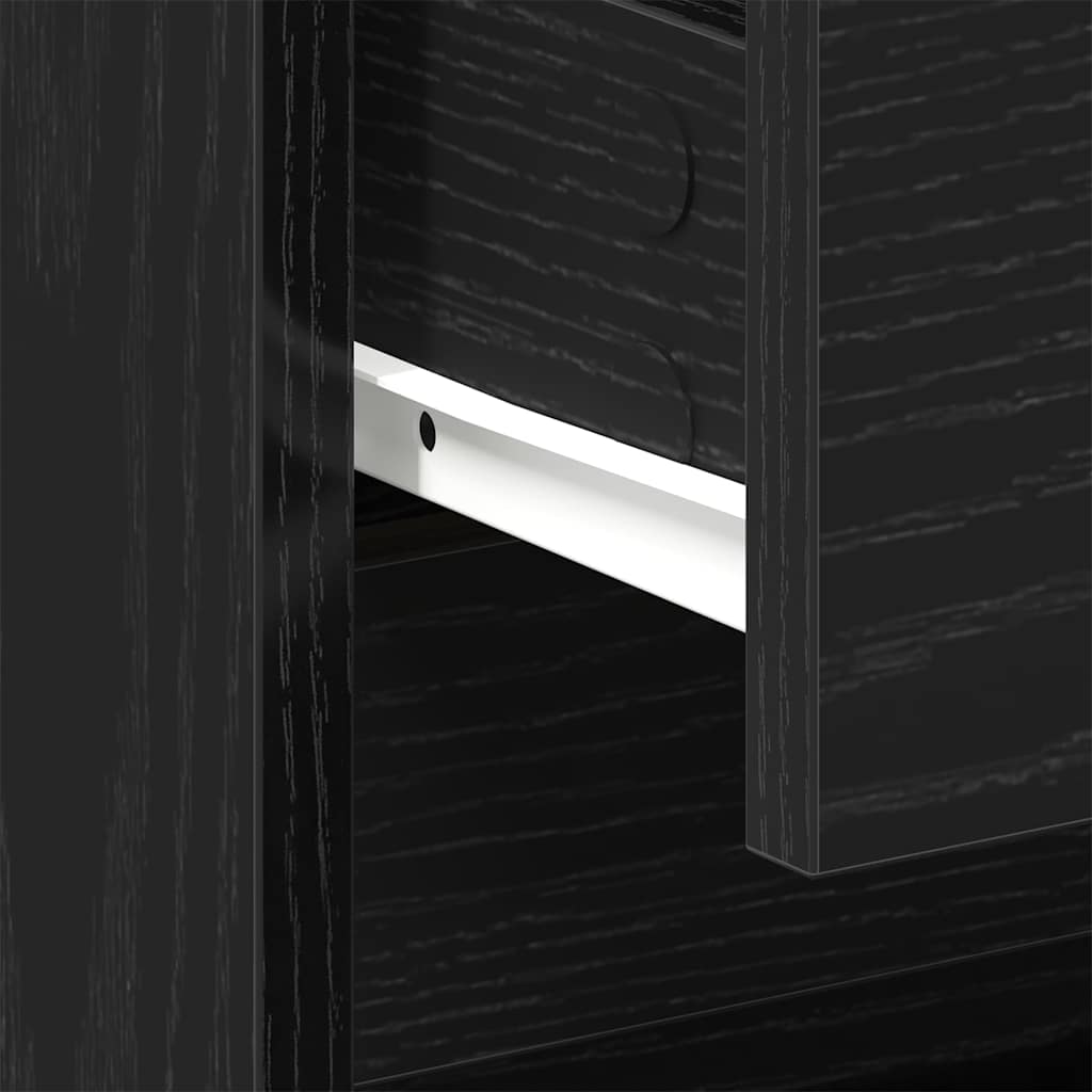 vidaXL Κομοδίνο Μαύρη Οξυά 45 x 34 x 44,5 εκ Επεξεργασμένο ξύλο