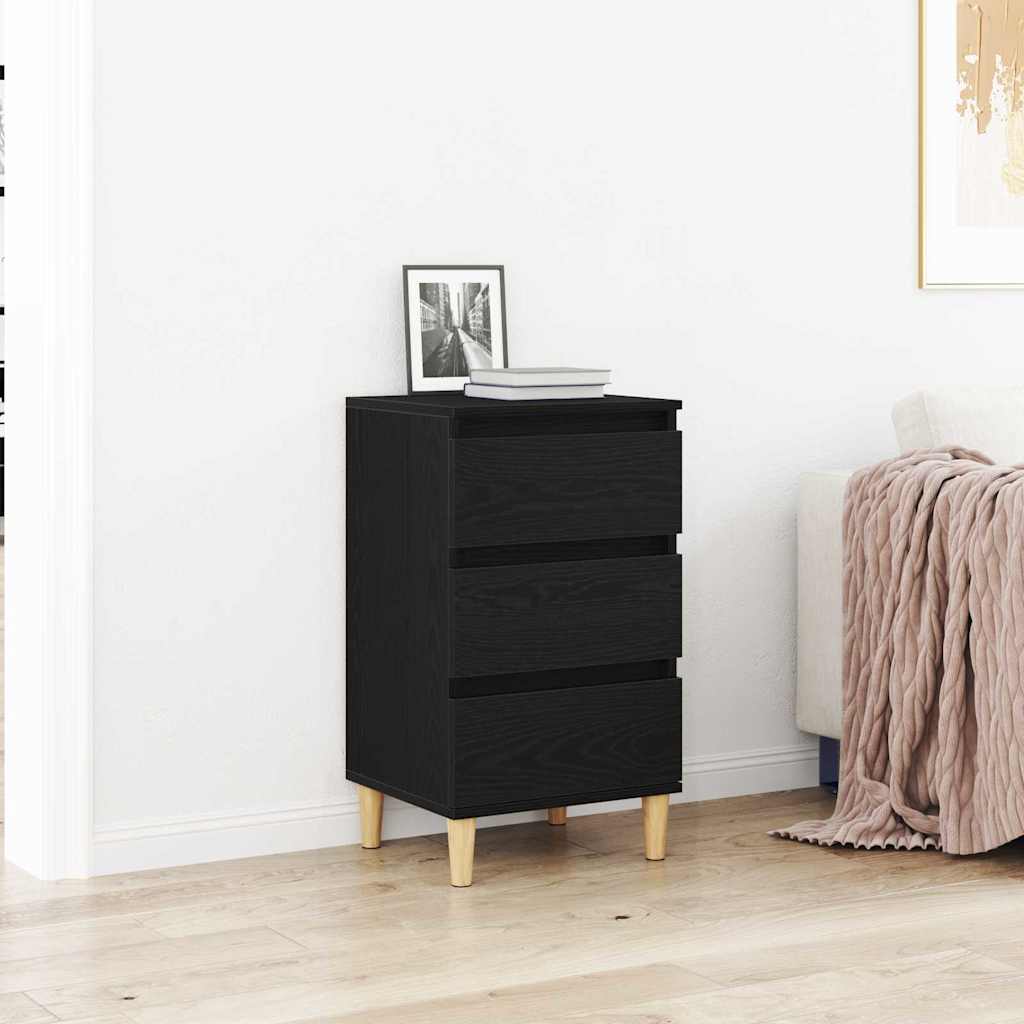 vidaXL Κομοδίνο Μαύρη Οξυά 40 x 35 x 70 εκ. Επεξεργασμένο ξύλο