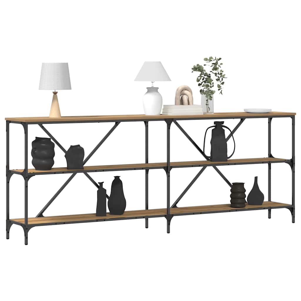 vidaXL Τραπέζι κονσόλας Καφέ 200 x 30 x 75 εκ. Επεξεργασμένο ξύλο