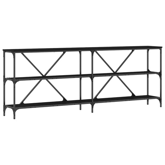 vidaXL Τραπέζι κονσόλας Μαύρο 200 x 30 x 75 εκ. Επεξεργασμένο ξύλο