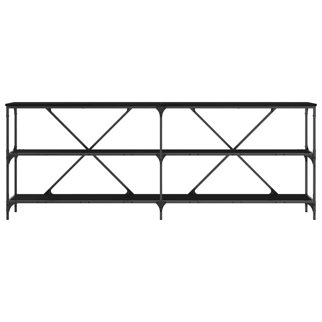 vidaXL Τραπέζι κονσόλας Μαύρο 200 x 30 x 75 εκ. Επεξεργασμένο ξύλο